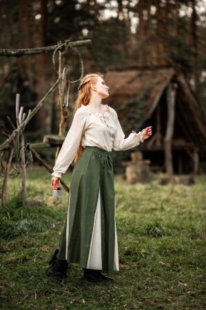 Mittelalter Rock "Isabella" Grün/Natur L/XL