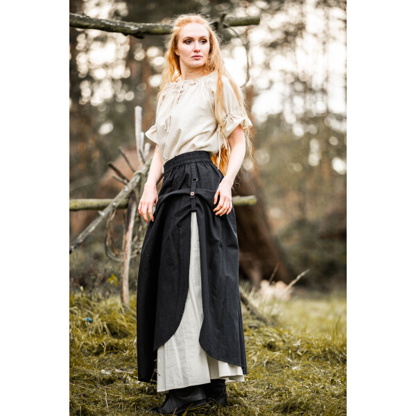 Medieval skirt "Elise" Black/Natural