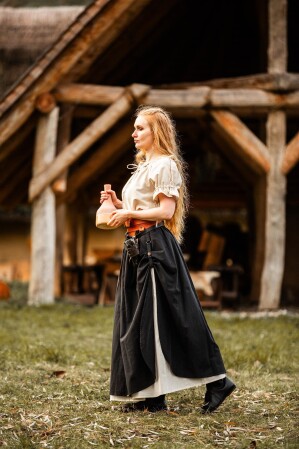 Mittelalter Rock "Elise" Schwarz/Natur S/M