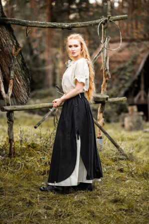 Mittelalter Rock "Elise" Schwarz/Natur S/M
