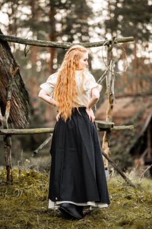 Medieval skirt "Elise" Black/Natural XXL/XXXL
