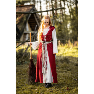Vestido medieval "Genefe" Rojo/Natural