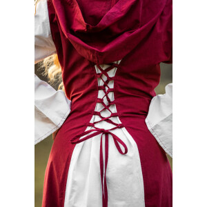 Robe médiévale "Genefe" Rouge/Ècru