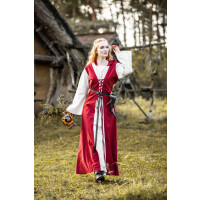 Vestido medieval "Genefe" Rojo/Natural
