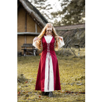 Mittelalter Kleid "Genefe" Rot/Natur