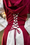 Robe médiévale "Genefe" Rouge/Ècru M