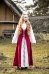 Mittelalter Kleid "Genefe" Rot/Natur S