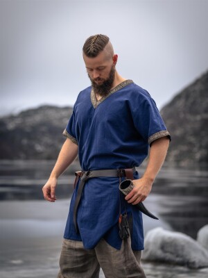 Wikinger Tunika kurzam "Loki" Blau S