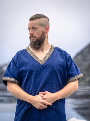 Wikinger Tunika kurzam "Loki" Blau S