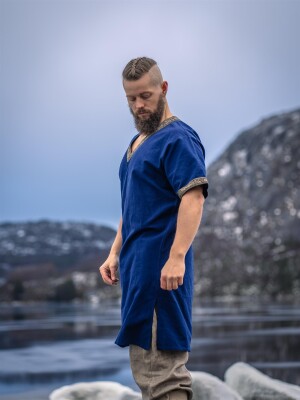 Túnica corta vikinga "Loki" azul XXXL