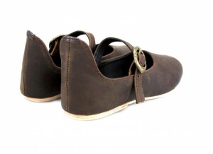 Mittelalter-Damenschuhe  "Cecilie" mit Ledersohle Braun 42