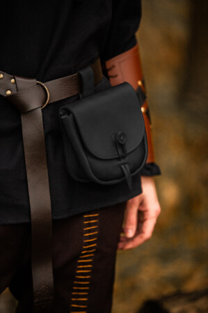 Mittelalter Leder Tasche "Tilo" Schwarz