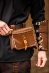 Mittelalter Leder Gürteltasche "Volmar" Braun