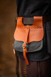 Mittelalter Leder Gürteltasche "Albrecht" Braun/Schwarz