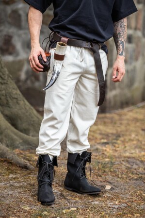 Pantalon médiéval avec élastique "Veit" Ècru M